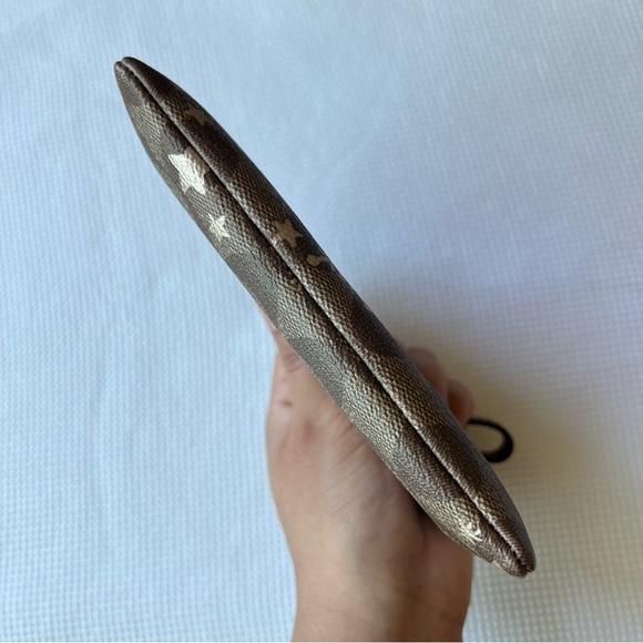 Coach Corner Zip Wristlet with Star and Snowflake Print - Picture 8 of 9